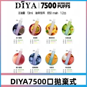 DIYA叮啞7500Puffs一次性可充電式電子煙|耐用穩定・口感超讚